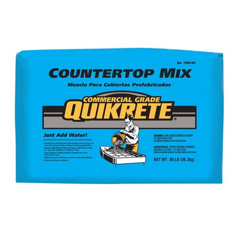 Full depth applications 2” (51 mm) or greater. . Quikrete countertop mix lowes